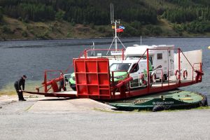 ferry unloading